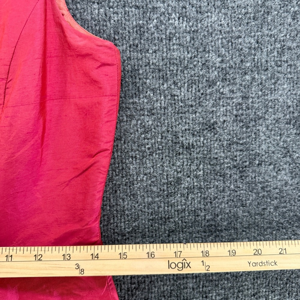 Ann Taylor 100% Silk Dress Size 2 Pink V-Neck Sleeveless Sheath Cocktail Elegant - Picture 8 of 9
